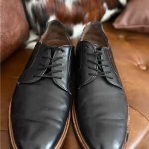 Men's Gordon Rush Black Leather Derby Shoes - Classic Lace-Up